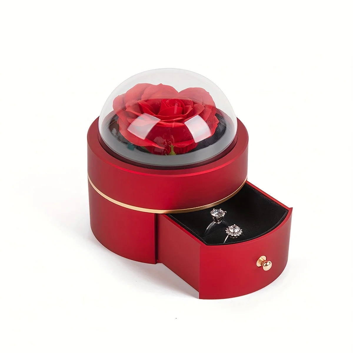 Luxury Round Rose Jewelry Box – Valentine’s Day & Holiday Gift Packaging | Proposal, Ring & Necklace Organizer