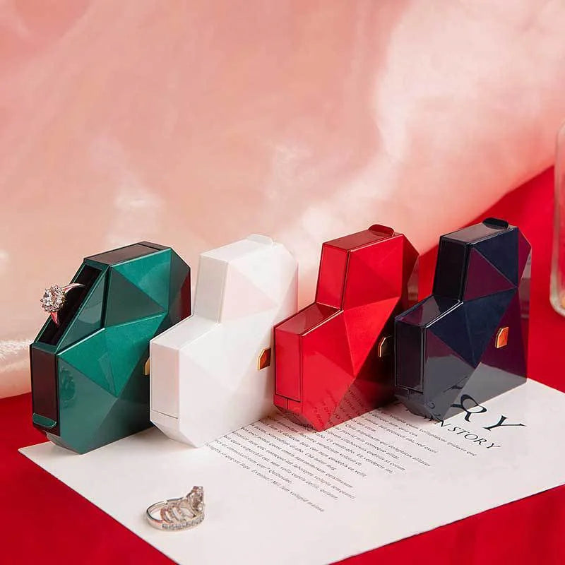 Luxury Heart-Shaped Diamond Ring Box – Proposal Ring Case | Valentine’s Day, Wedding & Gift Box