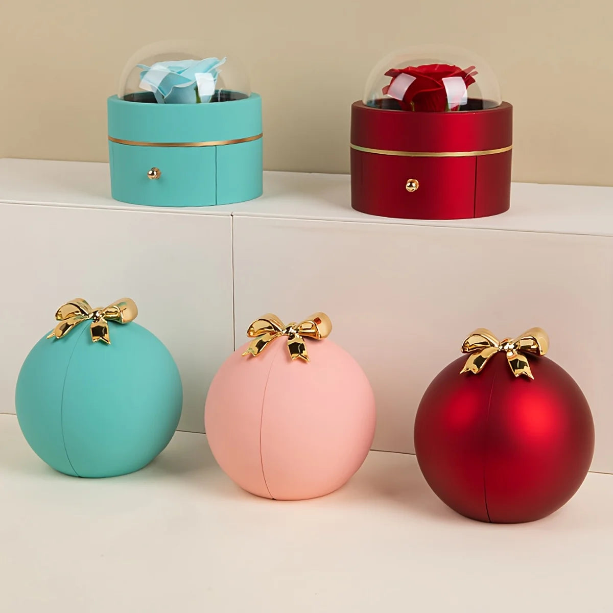 Luxury Round Rose Jewelry Box – Valentine’s Day & Holiday Gift Packaging | Proposal, Ring & Necklace Organizer