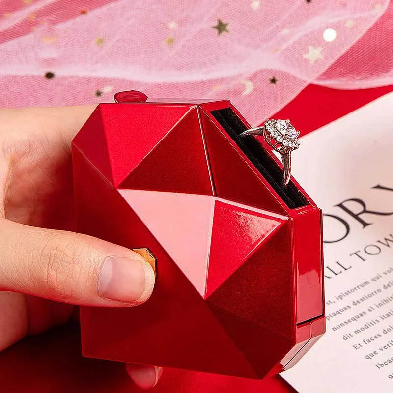 Luxury Heart-Shaped Diamond Ring Box – Proposal Ring Case | Valentine’s Day, Wedding & Gift Box