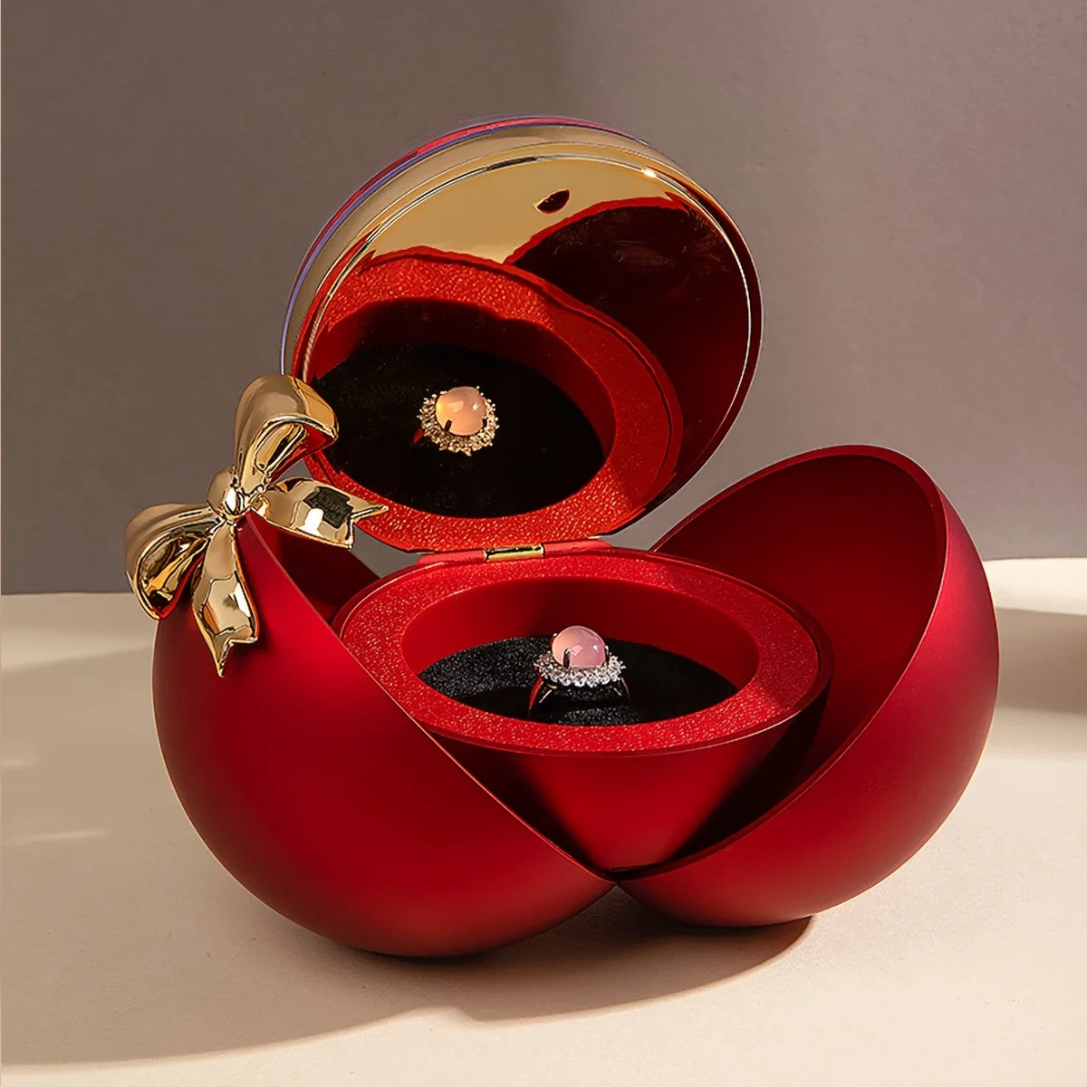 Luxury Round Rose Jewelry Box – Valentine’s Day & Holiday Gift Packaging | Proposal, Ring & Necklace Organizer