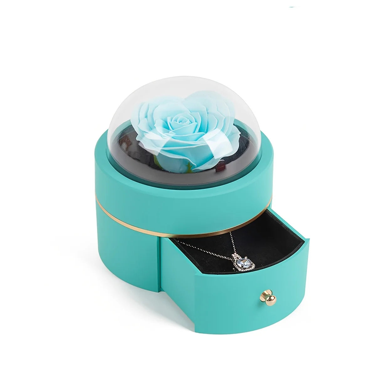 Luxury Round Rose Jewelry Box – Valentine’s Day & Holiday Gift Packaging | Proposal, Ring & Necklace Organizer